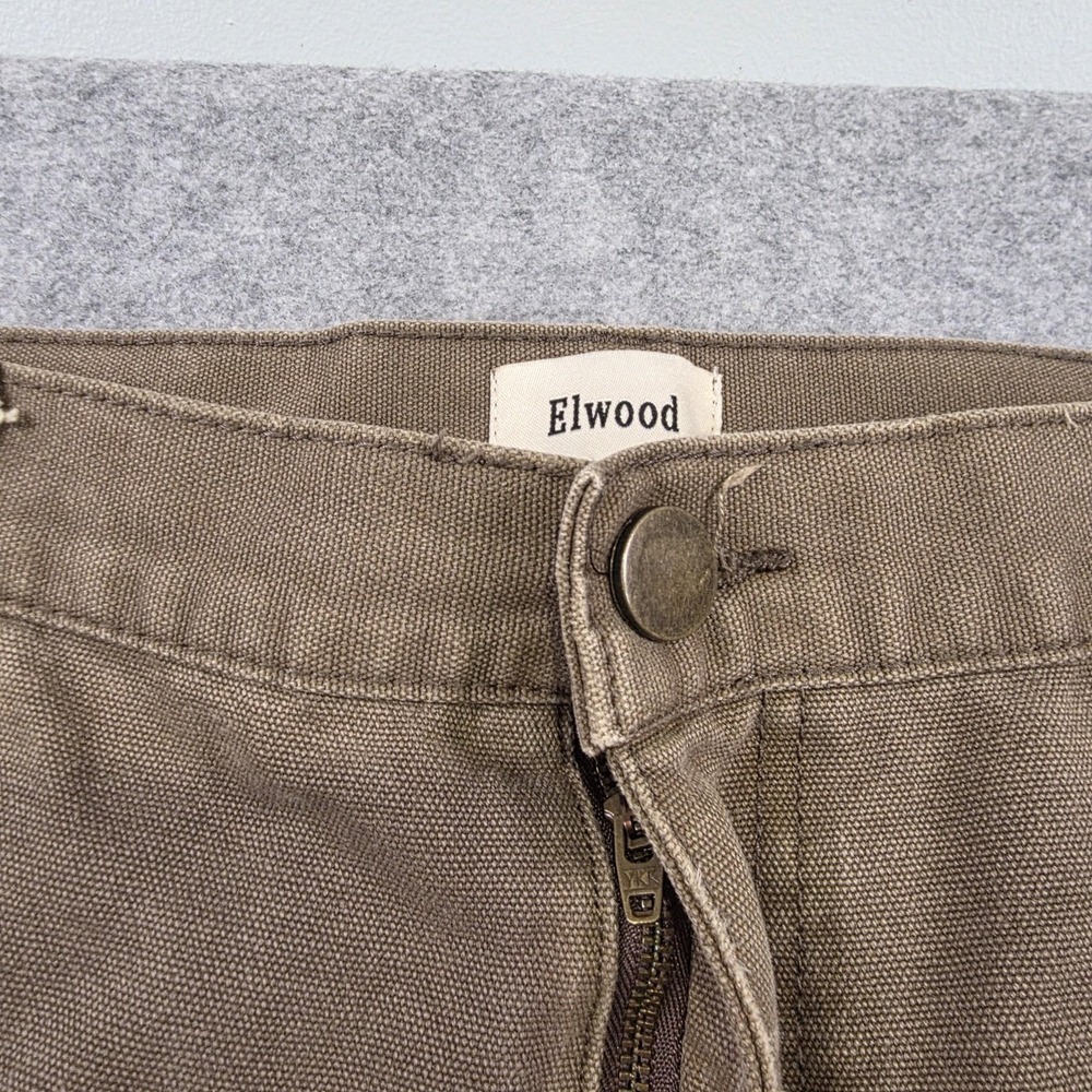 Elwood Pants Men 38x32 Brown Canvas Carpenter Double Knee Front Workwear Utility - Picture 6 of 16